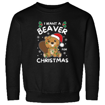 Discover Beaver Pet I Want A Beaver For Christmas Cute Beavers 04 Sweatshirts