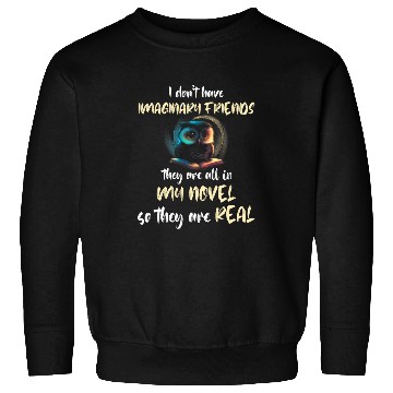 Discover Book Fun Writer Owl Writing Imaginary Friends Reading Sweatshirts