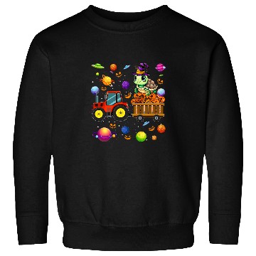 Discover Turtle Pet As Witch On Tractor Pumpkins Cute Universe Space Sweatshirts