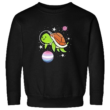 Discover Turtle Pet Astronaut Bigender Pride Sweatshirts