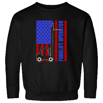 Discover Forklift Fun Driver Certified Operator American Flag Patriotic Sweatshirts