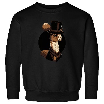 Discover Llama Pet Wearing Fancy Top Hat Sweatshirts