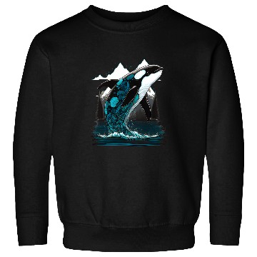 Discover Whale Pet Colourful mystical orca whale watching dolphin pottWhale Pet Sweatshirts