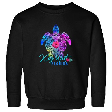 Discover Turtle Pet Key West Florida Tie Dye Sea Turtle Vacation Sweatshirts