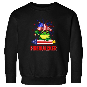 Discover Frog Pet Funny Fourth of July USA Firequacker Sweatshirts
