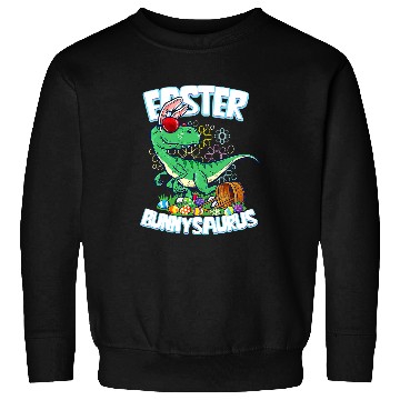 Discover Dinosaur Pet Easter Dinosaur Bunny Egg Hunt Kids Boys Velociraptor Sweatshirts