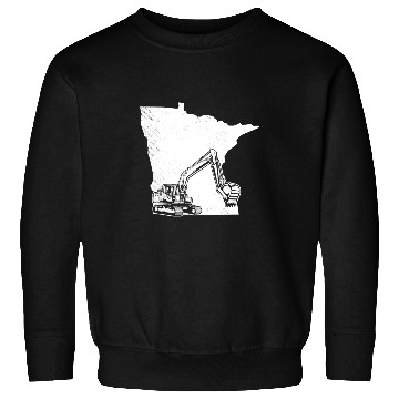Discover Excavator Fun cool minnesota map art graphic theme Sweatshirts