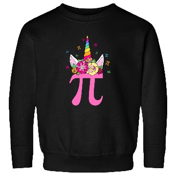 Discover Unicorn Pet Face Pi Day Kids Girls Women Math Geek Sweatshirts