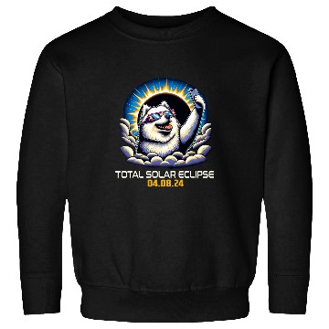 Discover Samoyed Pet Dog Selfie Solar Eclipse Sweatshirts