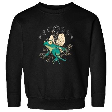 Discover Frog Pet Cottagecore Aesthetic Frog Fairy Celestial Moon Phases Magic Sweatshirts