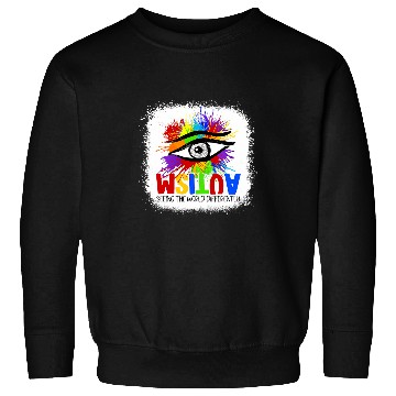 Discover Autism Puzzle Bleached AUTISM seeing the world differently Eye Painting Sweatshirts