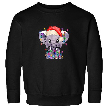Discover Elephant Mammal Christmas Light Funny Elephant Lover Xmas Sweatshirts