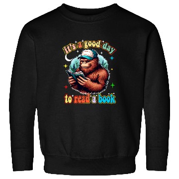 Discover Book Fun Reading Bookworm Reader Bigfoot Sasquatch Book Library lover Sweatshirts