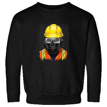 Discover Gorilla Pet Construction Worker Great Ape Gorilla Primate Animal 016 Sweatshirts