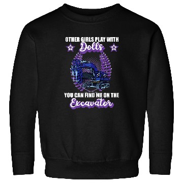 Discover Excavator Fun driver vehicles construction site saying Sweatshirts