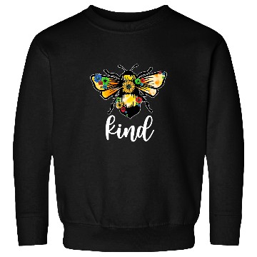 Discover Autism Puzzle Bee Kind Sunflower Sweatshirts