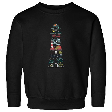 Discover Whale Pet Fish Seagull Sun Planet Island Sea Lighthouse Sweatshirts
