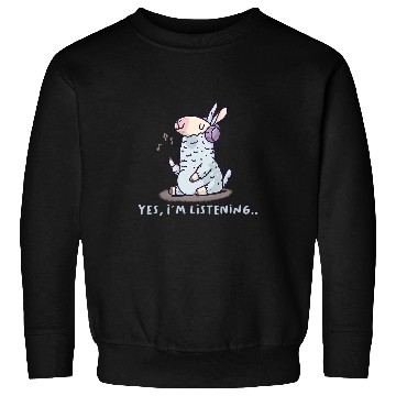 Discover Llama Pet Yes Im Listening Introvert Music Fan Nerd Llama Alpaca Sweatshirts