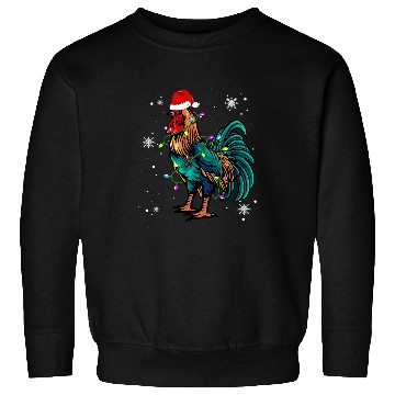 Discover Chicken Pet christmas lights led santa hat christmas lover Sweatshirts