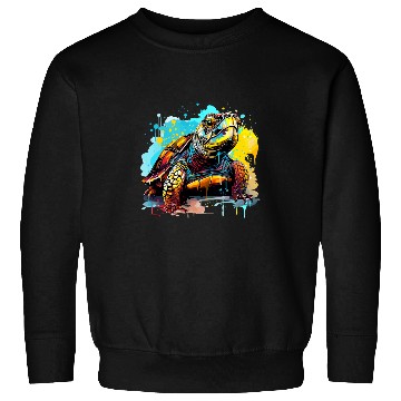 Discover Turtle Pet Colorful Eastern Box Turtle Lover Splash Art 1 Sweatshirts