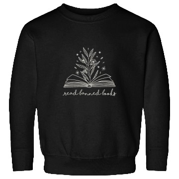 Discover Book Fun Read Banned Books Floral Botanical Book Design Sweatshirts