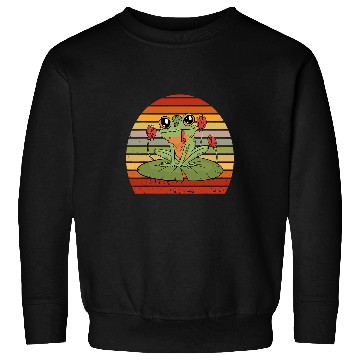 Discover Frog Pet on lily pad Sweatshirts