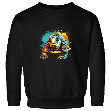 Discover Turtle Pet Splash Art Box Turtle Lover Colorful 1 Sweatshirts