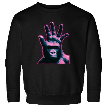 Discover Gorilla Pet Vaporwave Hand Head Ape Palm Gorilla Chimpanzee Chimp Monkey Sweatshirts