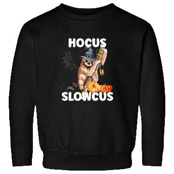 Discover Sloth Pet Hocus Slowcus Halloween Sloth Witch Hat Spider Pumpkin Sweatshirts