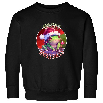 Discover Frog Pet Hoppy Holidays Christmas Cottagecore Kawaii Frog Toad Sweatshirts