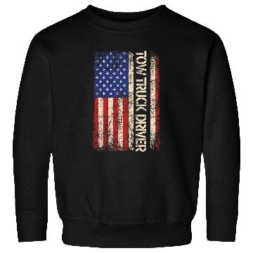 Discover Tow Truck Driver USA American flag Towing Dad Men Tee Sweatshirts