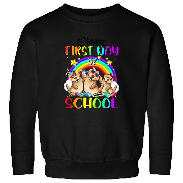 Discover Otter Pet Otters Happy First Day Of School Cute Otter Rainbow Back To School Sweatshirts