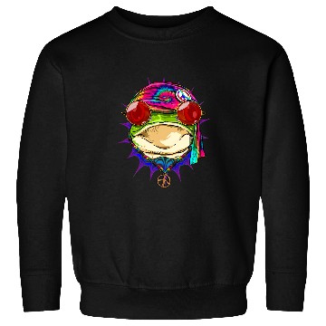 Discover Frog Pet Hippie Frog Toad Tie Dye Peace Sign psychedelics Frog Lover 9 Sweatshirts