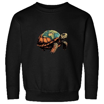 Discover Turtle Pet Earth Map Sweatshirts