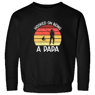 Discover Fishing Fun Men Fishing Papa Hooked On Being A Papa Bass Fish Sweatshirts