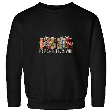 Discover Book Fun Can Take Us Anywhere Reading Romance Thriller Sweatshirts