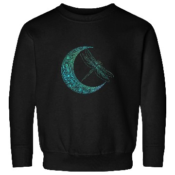 Discover Crescent Moon And Dragonfly 2Wildlife Insects Entomologist Sweatshirts