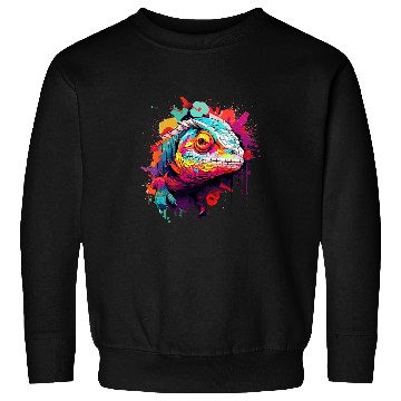 Discover Chameleon Pet Abstract Graffiti Chameleon Splatter Art Sweatshirts