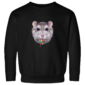 Discover Hamster Pet Grey Dwarf Hamster Lick Rainbow Lollipop Sweatshirts