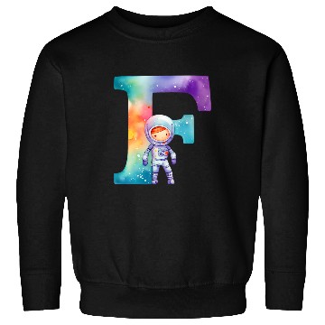 Discover Space Astronaut Letter F Name Monogram Initial Galaxy Planet Sweatshirts