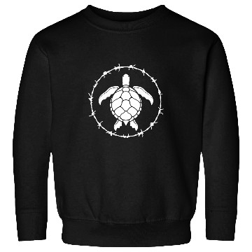 Discover Turtle Pet Tattoo tribal art Sea Turtle Barbedwire border Sweatshirts