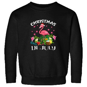 Discover Flamingo Pet Christmas In July Tee Pink Sweatshirts