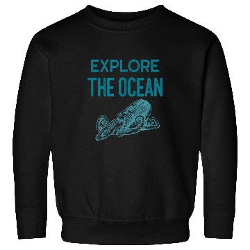 Discover Octopus Pet Explore The Ocean 2Giant Squid Deep Blue Sea Calmar Beach Sweatshirts