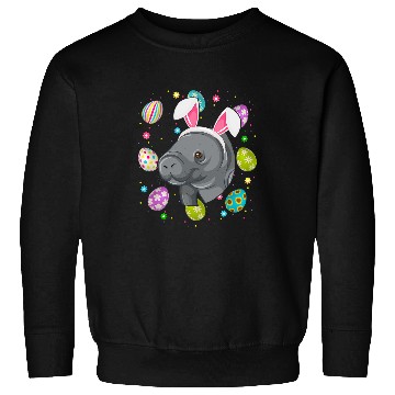 Discover Manatee Pet Funny Easter Egg Lover Bunny Ear Manatee Face Easter Sunday Sweatshirts