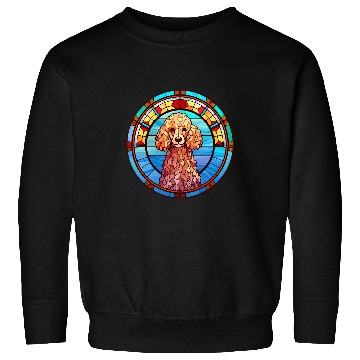 Discover Poodle Pet Dog Owner Stained Glass Full Face Art Sweatshirts