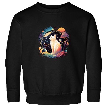 Discover Astronaut Cat or Funny Space Cat on Galaxy Cat Sweatshirts