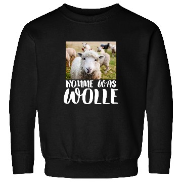 Discover Sheep Pet Komme Was Wolle Lamb Saying Sheep Wool Sheep Head Evolution Sweatshirts