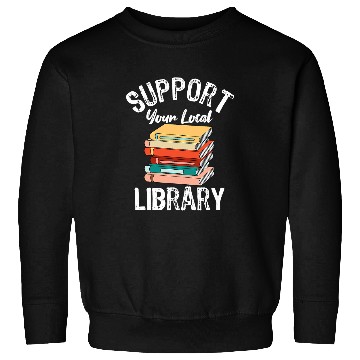Discover Book Fun Support Your Local Library Reading Animal Lover Sweatshirts