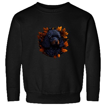 Discover Poodle Pet Dog in Autumn Fall Leaves Sweatshirts