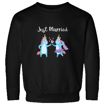 Discover Unicorn Pet Just Married Funny Unicorn Couple Wedding Honeymoon Sweatshirts